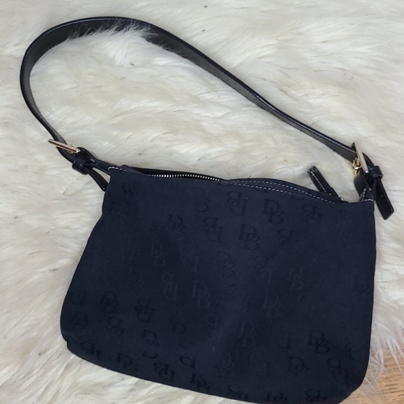 Vintage Dooney and Bourke black monogram handbag